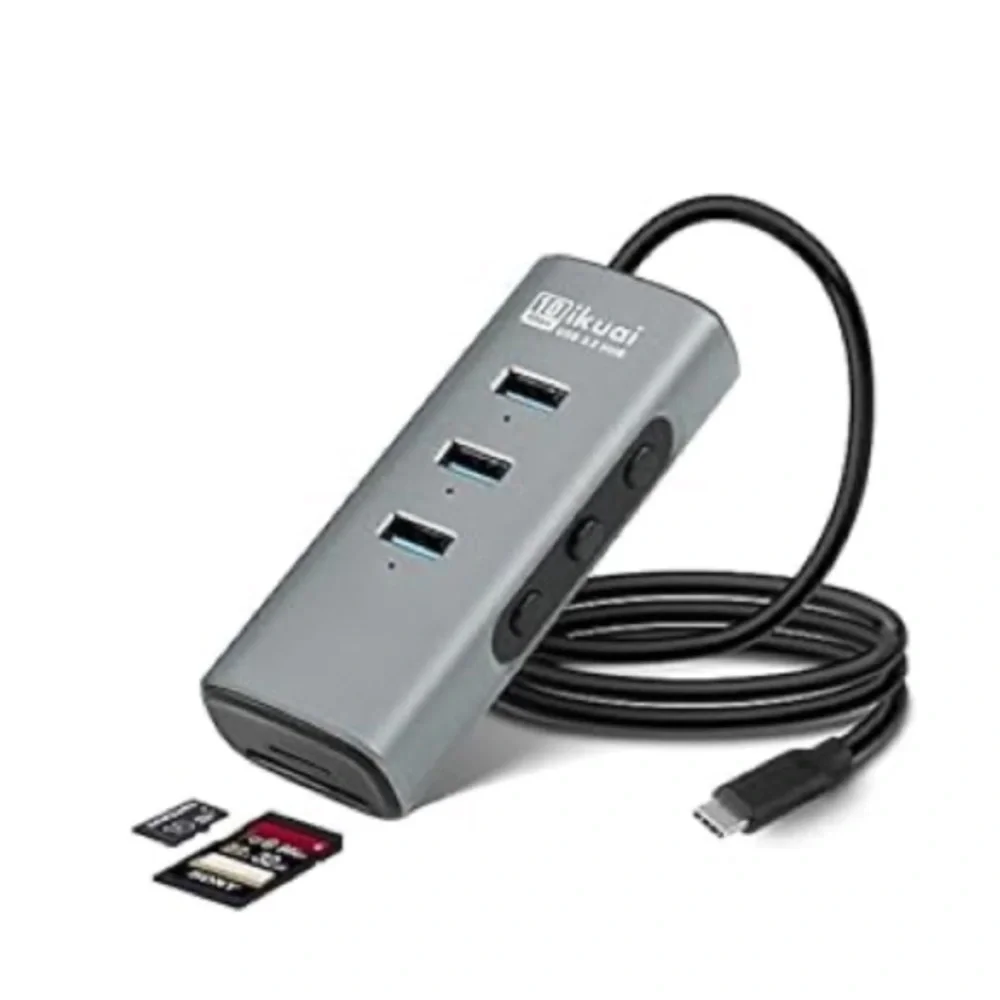 Gray USB-C Hub Adapter
